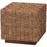 Karina End Table in Woven Natural Seagrass & Wood