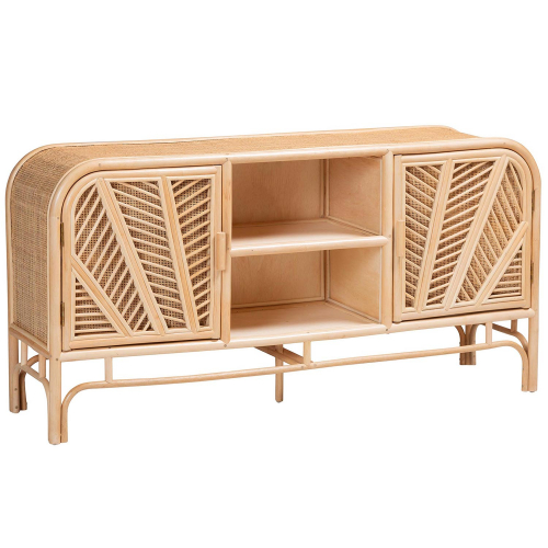Carabella 2 Door Storage Cabinet in Natural Rattan