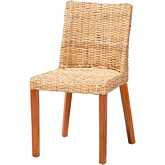 Rowen Dining Chair in Light Honey Kubu Rattan & Mahogany Wood