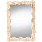 Hasana Accent Wall Mirror in Natural Scallop Rattan