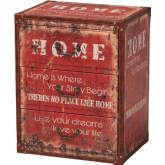 Lorand 3 Drawer Storage Trunk in Rustic Red Wood & Leatherette