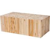 Grayson Coffee Table in Natural Teak with Unique Repurposed Wood Logs