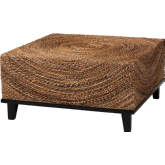 Verino Coffee Table in Natural Seagrass & Espresso Wood