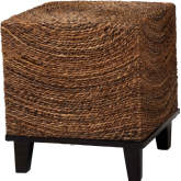 Verino End Table in Natural Seagrass & Espresso Wood