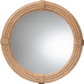 Manila Round Accent Wall Mirror in Woven Rope