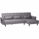 Chesterfield Convertible Sleeper Sectional Sofa with Right Chaise in Tufted Grey Fabric