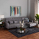 Chesterfield Convertible Sleeper Sectional Sofa with Right Chaise in Tufted Grey Fabric