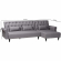 Chesterfield Convertible Sleeper Sectional Sofa with Right Chaise in Tufted Grey Fabric