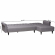 Chesterfield Convertible Sleeper Sectional Sofa with Right Chaise in Tufted Grey Fabric
