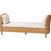 Diva Twin Daybed in Light Honey Rattan & Neutral Fabric