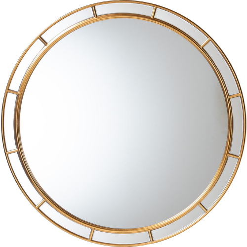 Ulvi Round Accent Mirror in Antique Goldleaf