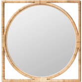 Bayan Wall Mirror in Natural Rattan