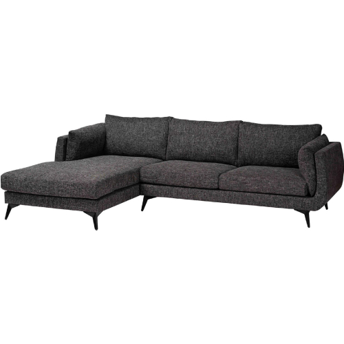 Cantu Sectional Sofa with Left Facing Chaise in Dark Grey Twill Fabric