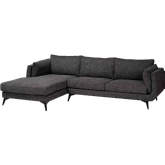Cantu Sectional Sofa with Left Facing Chaise in Dark Grey Twill Fabric