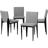 Bishop Dining Chair in Grey Fabric & Black Metal (Set of 4)