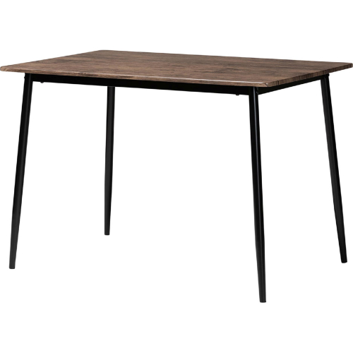 Dalair 43" Dining Table in Brown Wood & Black Metal
