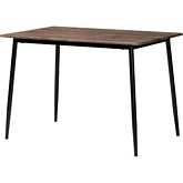 Dalair 43" Dining Table in Brown Wood & Black Metal