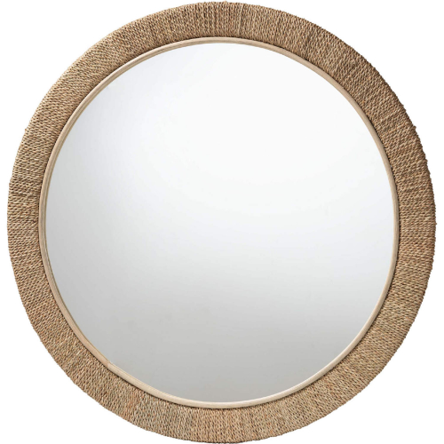 Geralyn Round Wall Mirror in Natural Seagrass