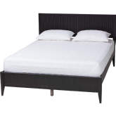 Primrose Queen Platform Bed in Black Fluted Wood