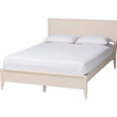 Primrose King Platform Bed in Ivory Fluted Wood