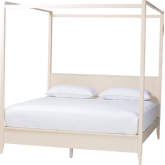 Primrose King Canopy Bed in Ivory Fluted Wood