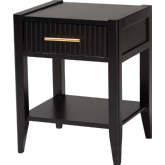 Primrose 1 Drawer Nightstand in Black Fluted Wood