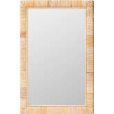 Lankston Rectangle Accent Wall Mirror in Natural Rattan
