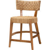 Sabit Counter Stool in Mahogany Wood & Seagrass