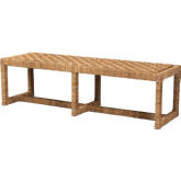 Cipally Accent Bench in Mahogany Wood & Seagrass