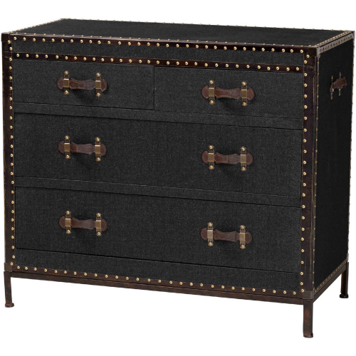 Benton 4 Drawer Storage Cabinet in Vintage Black Canvas