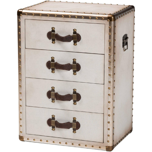 Jaelyn 4 Drawer End Table in Vintage Coffee Canvas