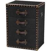 Jaelyn 4 Drawer End Table in Vintage Black Canvas