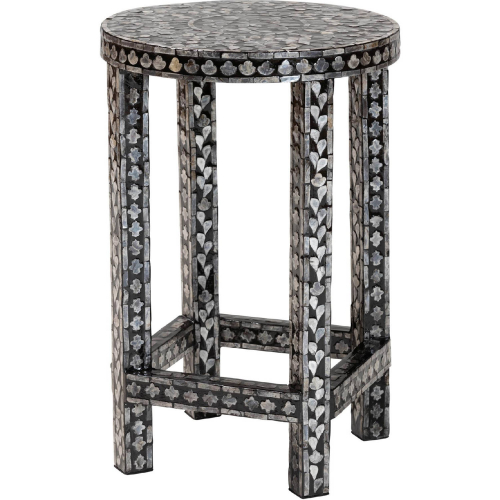 Elara End Table in Black & White Mother of Pearl Capiz Shell