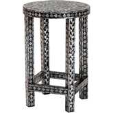 Elara End Table in Black & White Mother of Pearl Capiz Shell