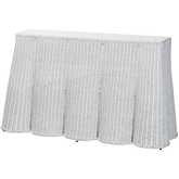 Palm Scallop Console Table in White Finish Rattan