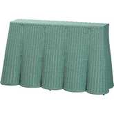 Palm Scallop Console Table in Seafoam Green Finish Rattan