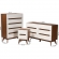 Calypso 3 Piece Dresser Set White & Walnut Finish Wood