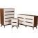 Calypso 3 Piece Dresser Set White & Walnut Finish Wood
