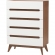 Calypso 3 Piece Dresser Set White & Walnut Finish Wood
