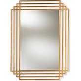 Kalinda Art Deco Rectangular Wall Mirror in Antique Gold