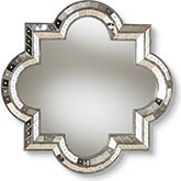 Catia Quatrefoil Wall Mirror in Antique Silver Finish