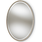 Graca Oval Wall Mirror in Antique Silver Finish
