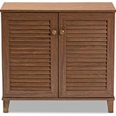Coolidge 4 Shelf Shoe Storage Cabinet in Walnut Finish