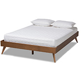 Lissette Full Platform Bed in Walnut Brown Wood