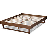 Liliya King Platform Bed in Ash Walnut Finish Wood