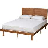 Daina Full Platform Bed in Ash Walnut Finish Wood