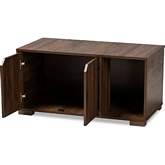 Jasper 2 Door Cat Litter Box Cover House in Walnut Finish Wood