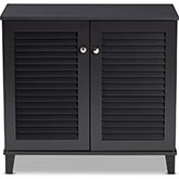 Coolidge 4 Shelf Shoe Storage Cabinet in Gray Wood
