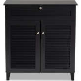 Coolidge 4 Shelf Shoe Storage Cabinet with Drawer in Gray Wood