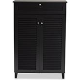 Coolidge 5 Shelf Shoe Storage Cabinet with Drawer in Gray Wood